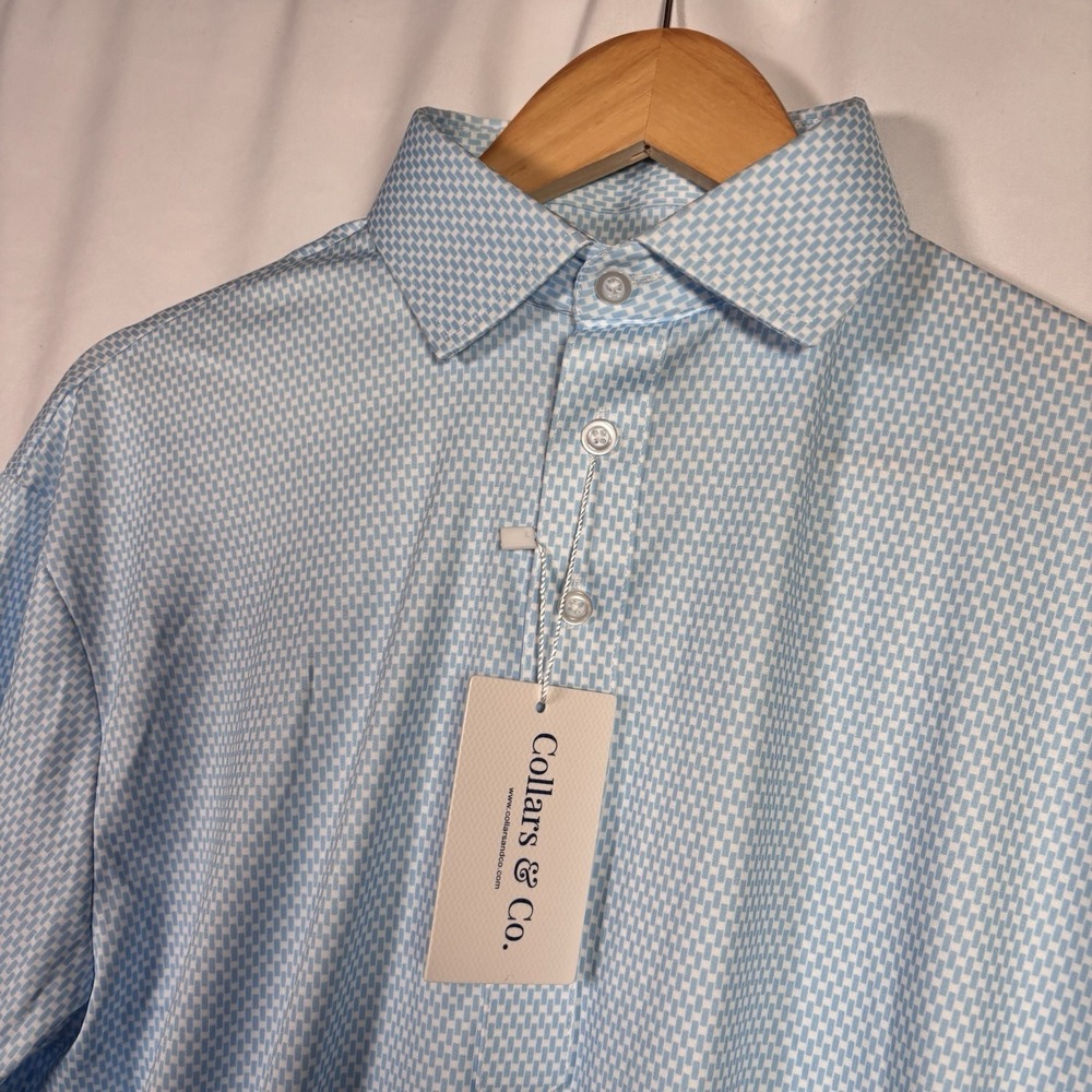 Collars And Co Dress Polo Shirt Mens XL Business Casual Vantage Golf Stretch NWT